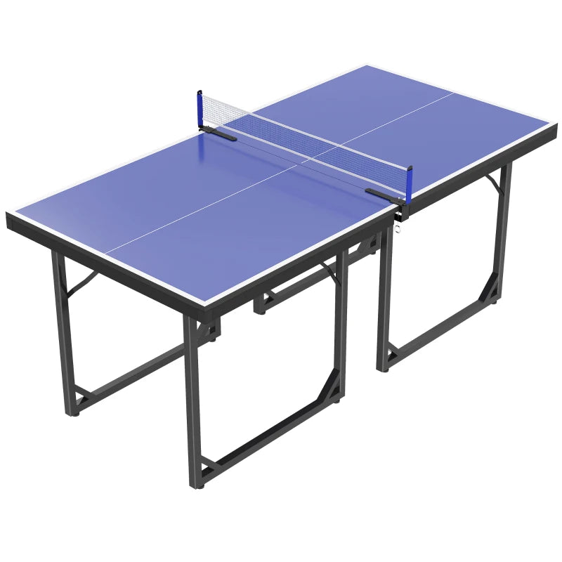 6ft Portable Ping Pong Table with Net – Blue