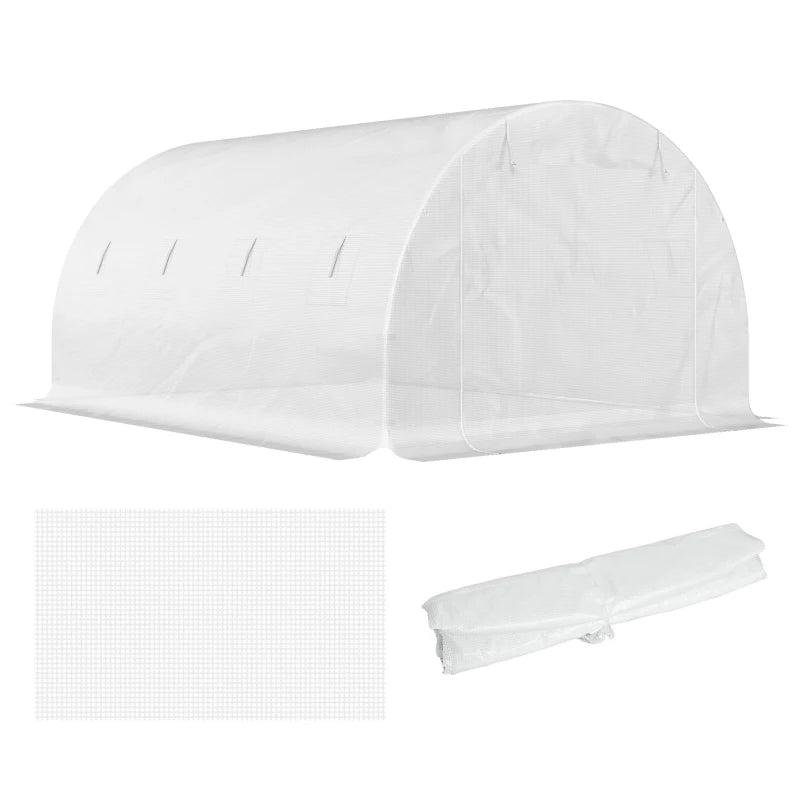 Polytunnel Greenhouse Replacement PE Cover with Windows & Door for Outdoor Use, 4x3x2m