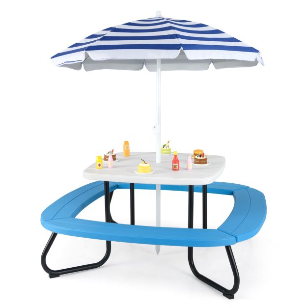 Children’s HDPE Picnic Table with Adjustable Height Umbrella