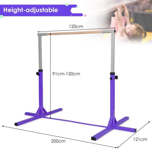 Height-Adjustable Children's Gymnastics Bar, 90–150cm for Training