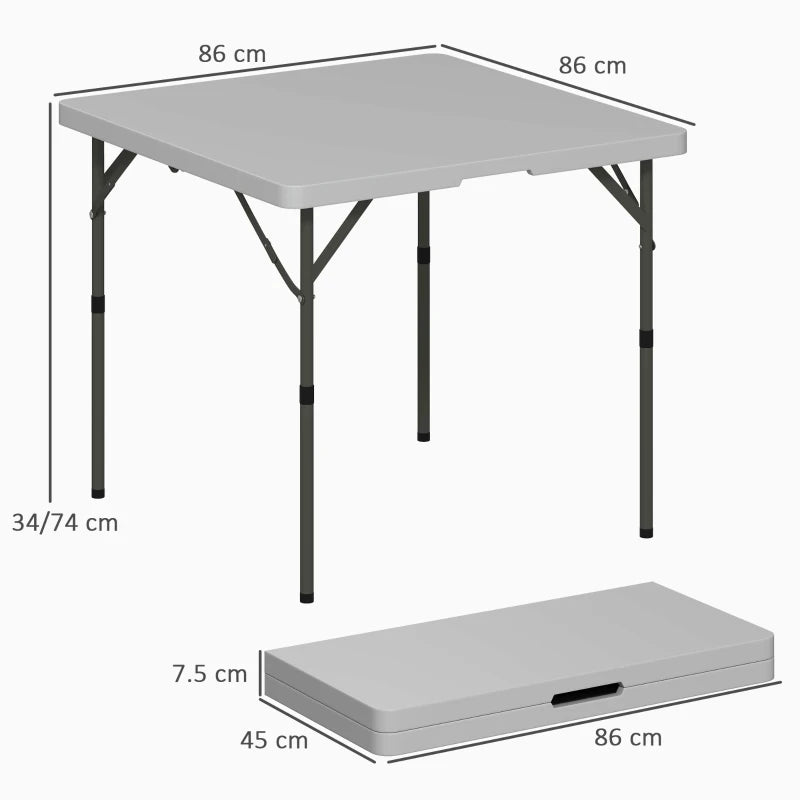 Folding Camping Table with Handle – 34/74cm, Grey