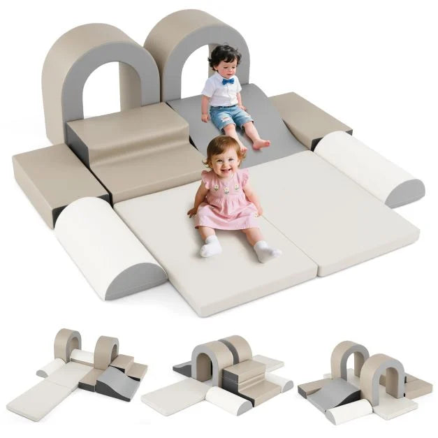 10-Piece Foam Climbing Blocks Set for Crawling, Climbing & Sliding