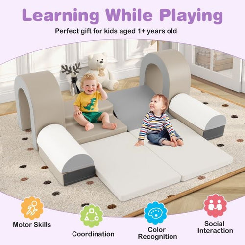 10-Piece Foam Climbing Blocks Set for Crawling, Climbing & Sliding