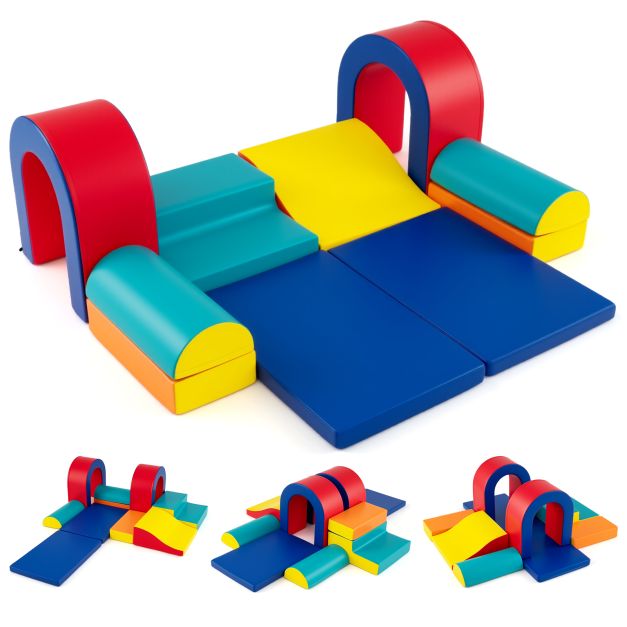 10-Piece Foam Climbing Blocks Set for Crawling, Climbing & Sliding