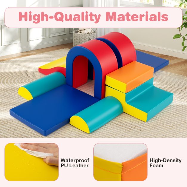 10-Piece Foam Climbing Blocks Set for Crawling, Climbing & Sliding