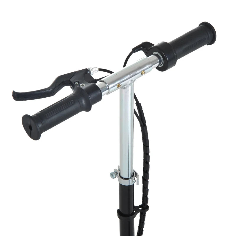 Ride-On Electric Scooter with Adjustable Seat & Handlebars, Brakes – Black