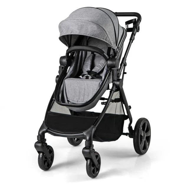 2-in-1 Convertible Baby Stroller with Reversible Seat & Adjustable Canopy