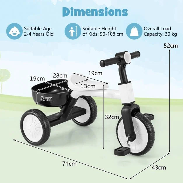 Adjustable Toddler Trike with Limited Turn Angle