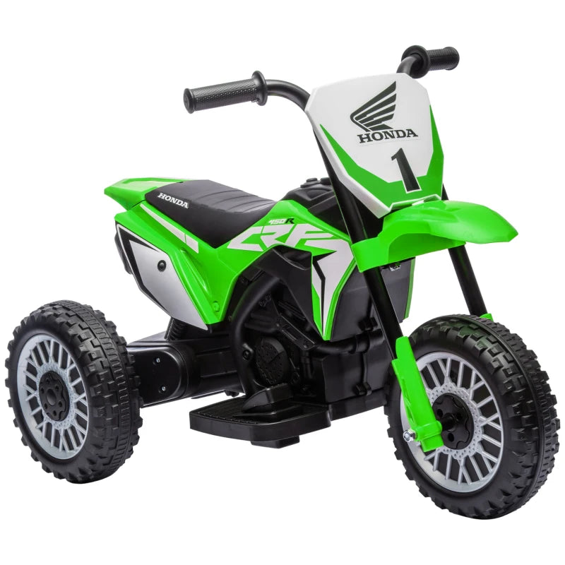Three-Wheel Electric Motorbike for Toddlers with Sounds – Green, 6V, 18-36 Months