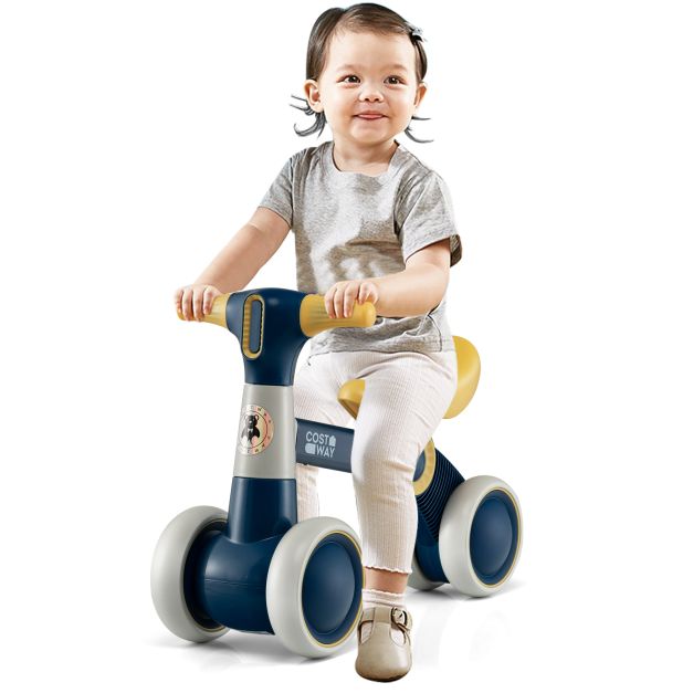 4-Wheel Baby Balance Bike | No Pedal, Easy Steering