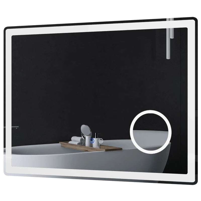 LED Vanity Mirror, 80x60cm, 3 Colours, Anti-Fog, Smart Touch, 3X Zoom