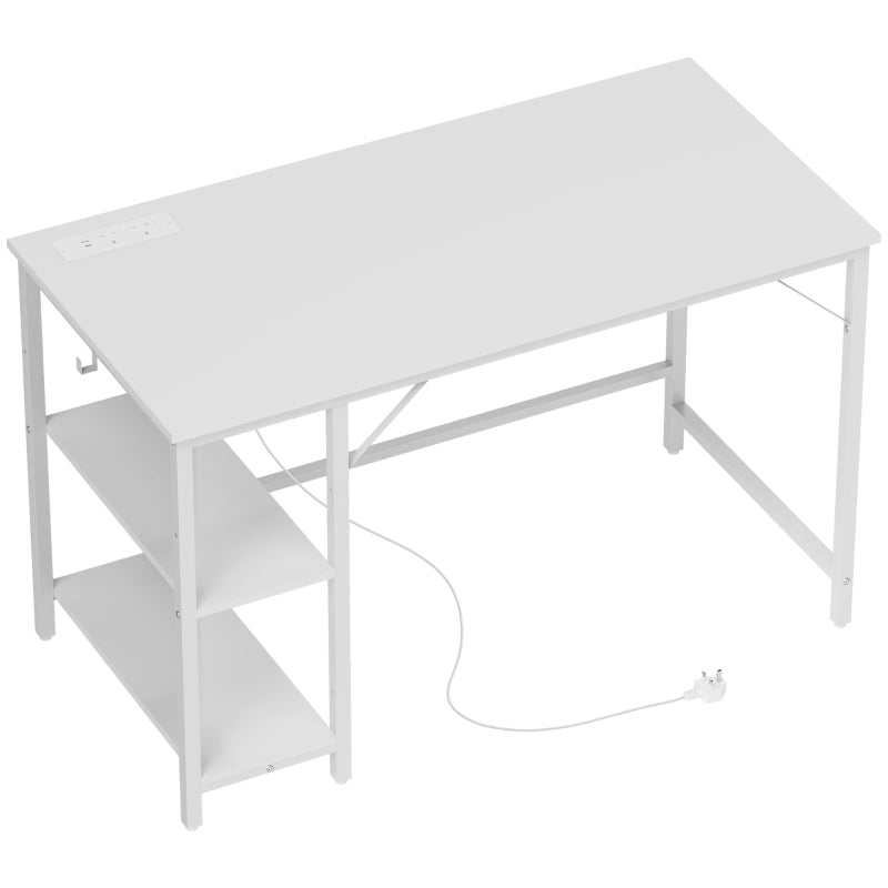 Home Office Desk – White, Power Socket Included
