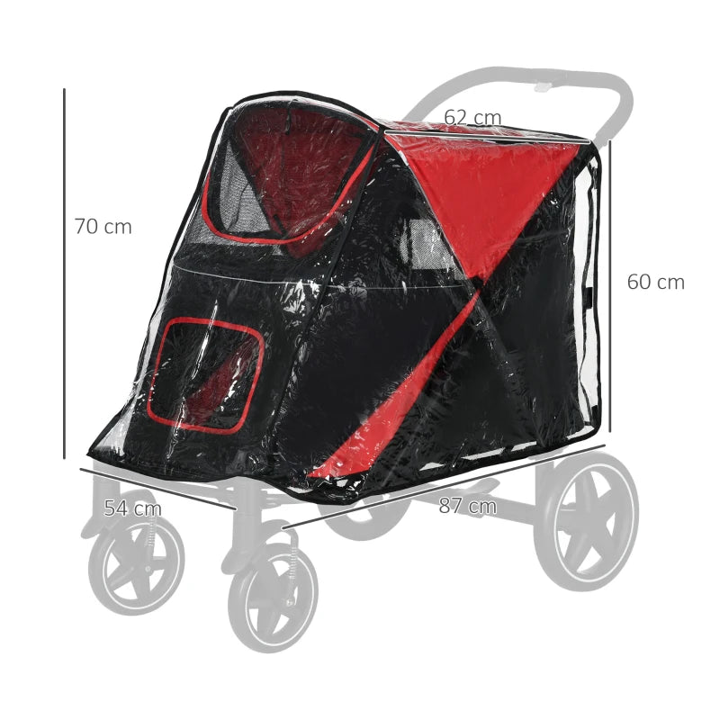 Dog Stroller Rain Cover with Easy Rear Entry