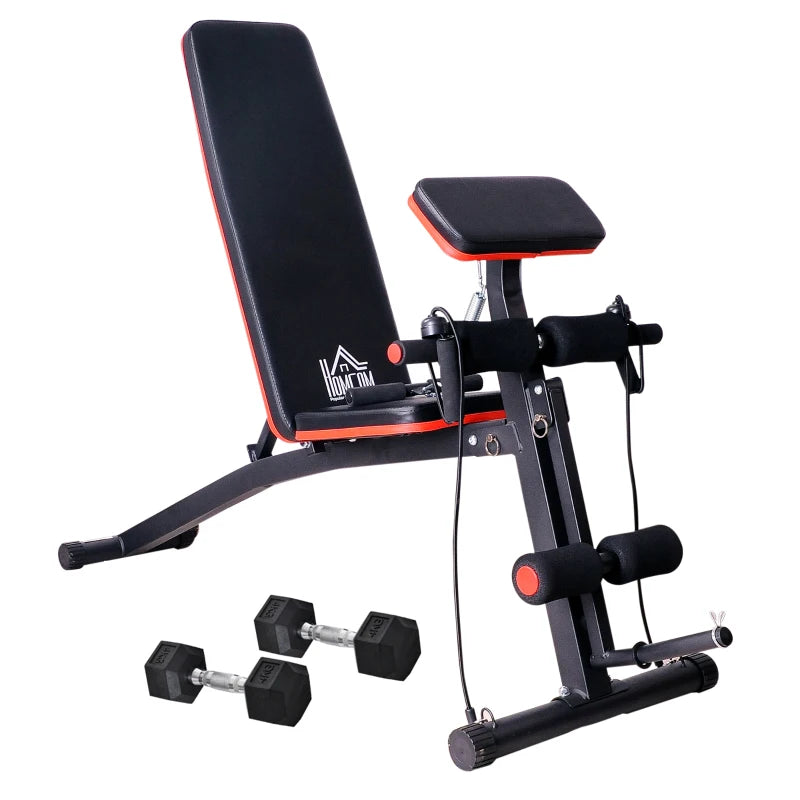 Multi-Use Adjustable Dumbbell & Sit-Up Bench with Weights