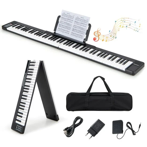 Foldable 88-Key Digital Piano for Beginners, Kids, and Adults, Portable Keyboard