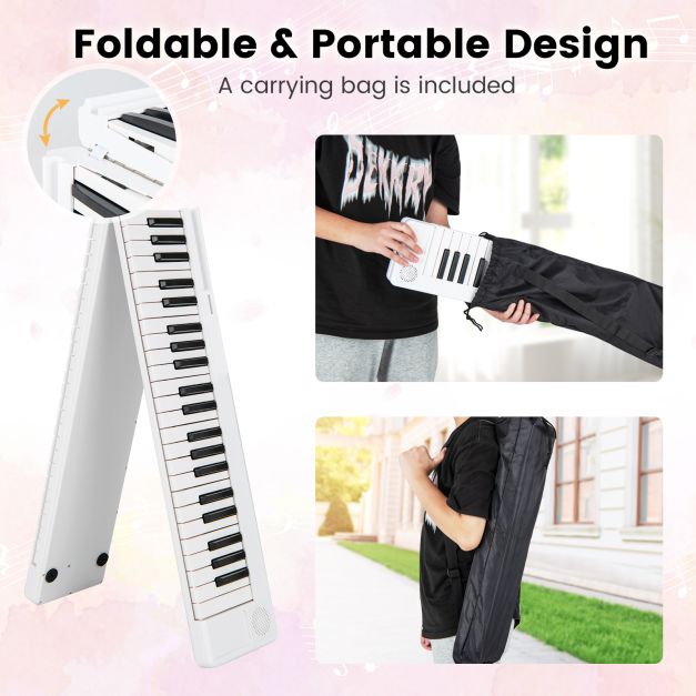 Foldable 88-Key Digital Piano for Beginners, Kids, and Adults, Portable Keyboard