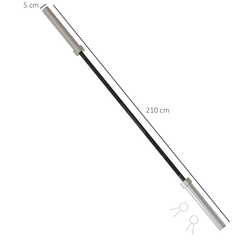 Olympic Barbell 19kg – 210cm Bar for 5cm Plates