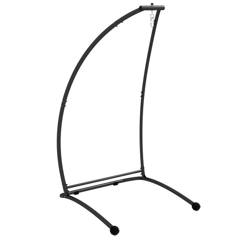 Black C-Shaped Hanging Chair Stand – Durable Metal Frame for Indoor & Outdoor Use