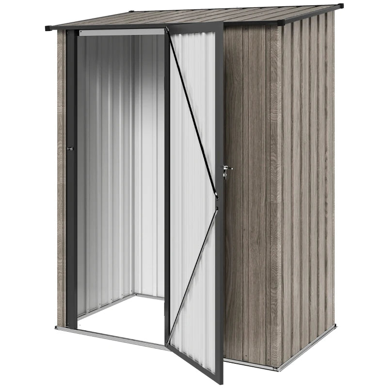 Durable Garden Shed with Lockable Door and Sloped Roof for Tool & Equipment Storage, Light Grey 5x3