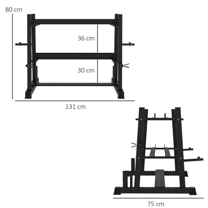 3-Tier Rack for Dumbbells, Kettlebells & Weight Plates