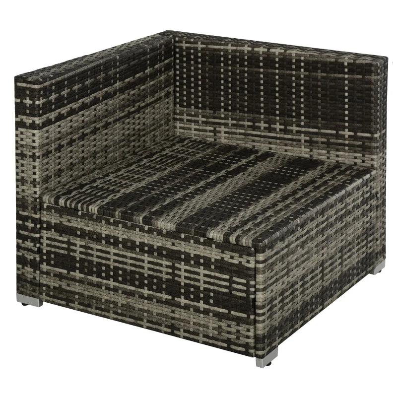 Wicker Garden Sectional Sofa Set – 4-Seater Outdoor Furniture in Grey