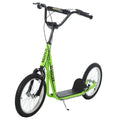 Green Kick Scooter for Boys & Girls 5+, Adjustable Height, Dual Brakes, Rubber Tyres