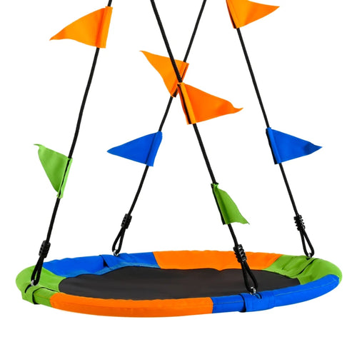 40-Inch Kid Saucer Nest Swing with Adjustable Rope for Indoor and Outdoor Use