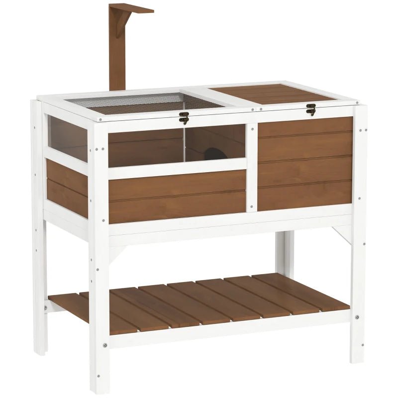 Wooden Tortoise House with Tray & Outdoor Run