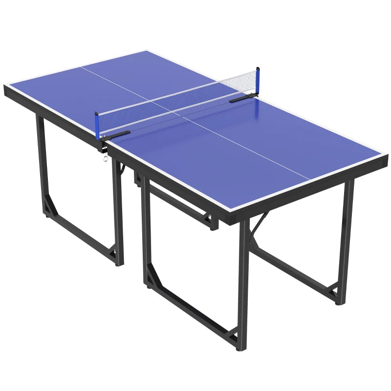 6ft Portable Ping Pong Table with Net – Blue