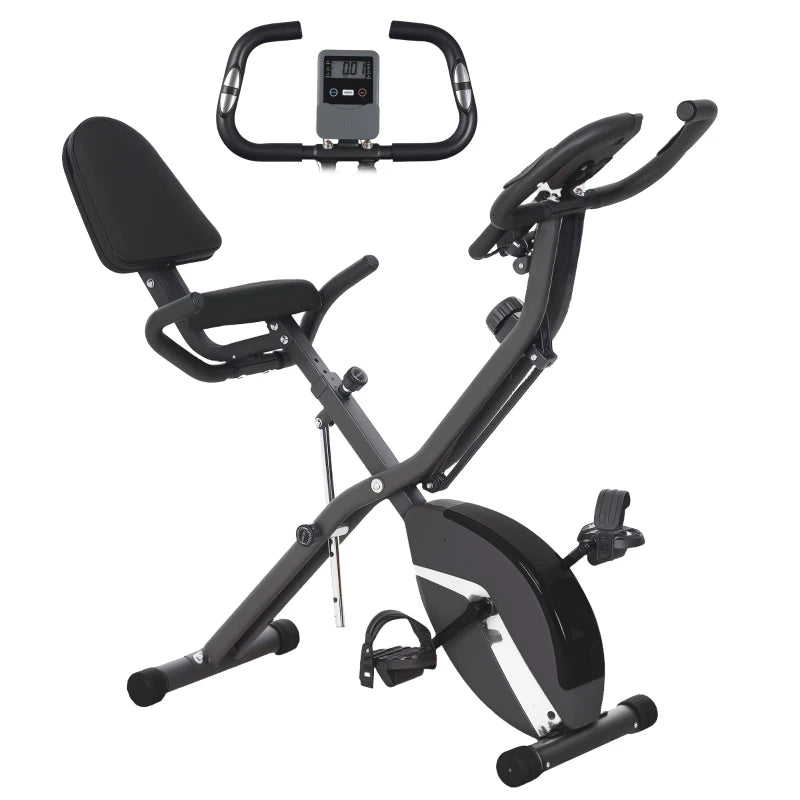 Foldable Exercise Bike – Arm Bands, LCD Monitor, Phone Mount