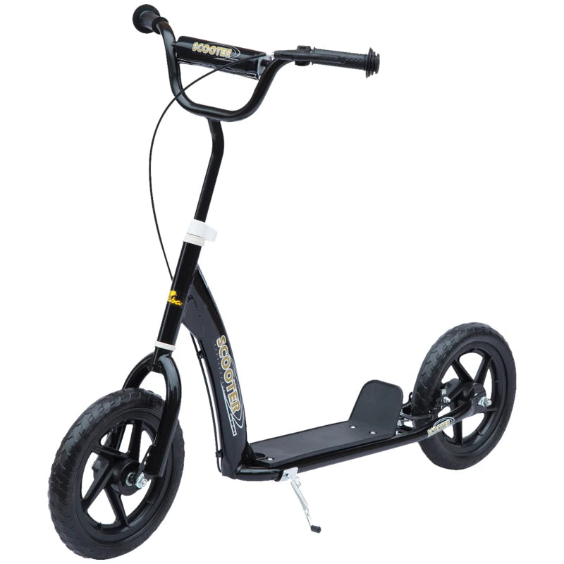 Kids Scooter with Rear Brake and Large 12" EVA Tires for Safe Riding – Black, 5-12