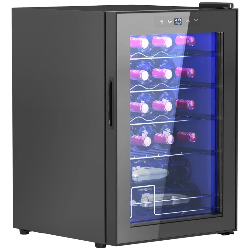Compact Wine Fridge for 20 Bottles – Black, 5-18℃ Temperature Range