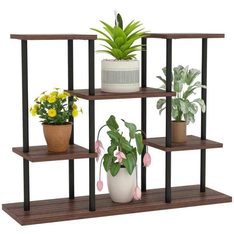 Four-Tier Wooden Plant Stand – Outdoor Garden Display Shelf for Pots & Planters