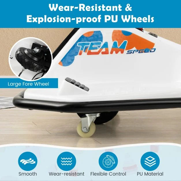 Electric Kids Drift Go Kart with 360° Spin, Wireless Connect & USB