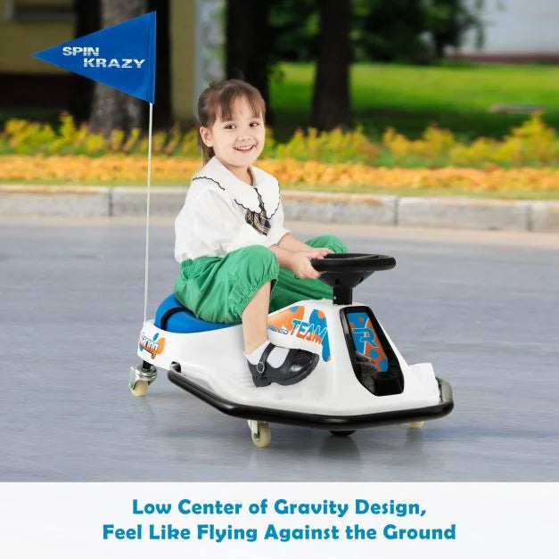 Electric Kids Drift Go Kart with 360° Spin, Wireless Connect & USB