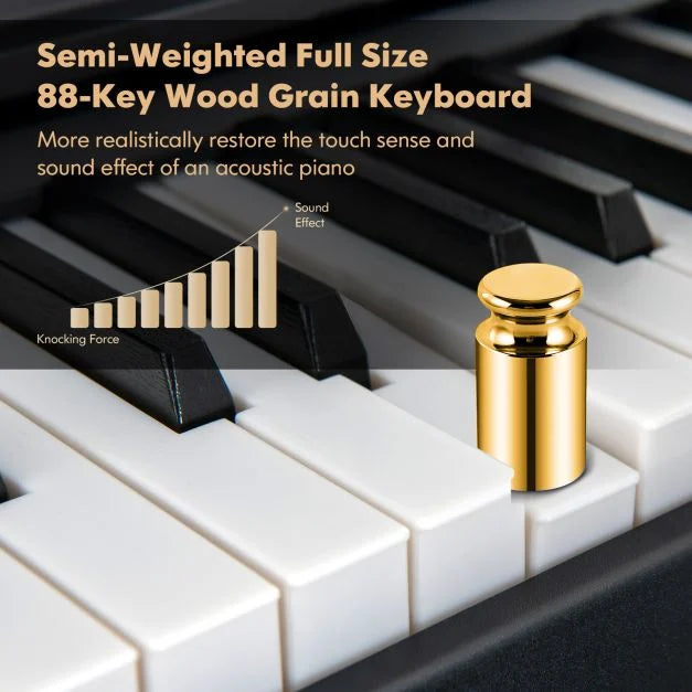 88-Key Electronic Keyboard with Storage Bag, Digital Piano for Kids and Adults