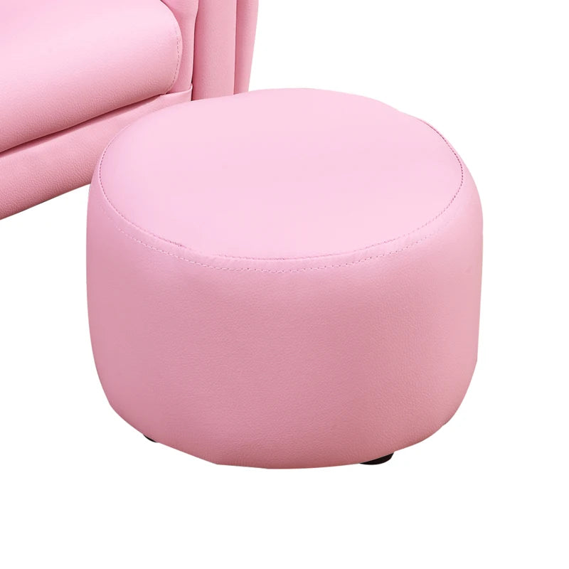 Pink Toddler Sofa Chair with Stool, Single Seater for Kids