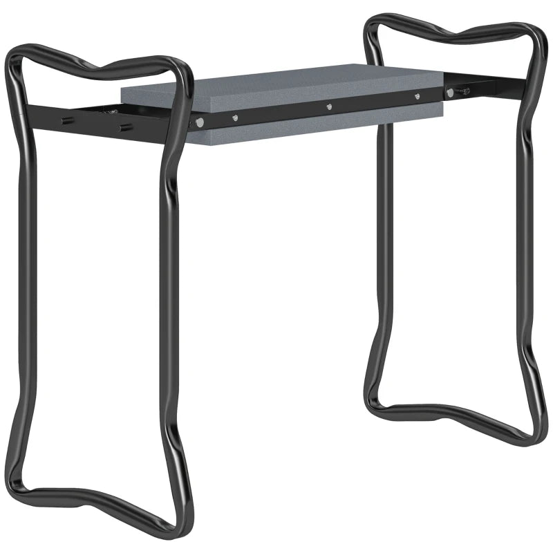 Foldable Garden Kneeler and Seat with Comfortable Knee Pad Support, Grey, 2-in-1