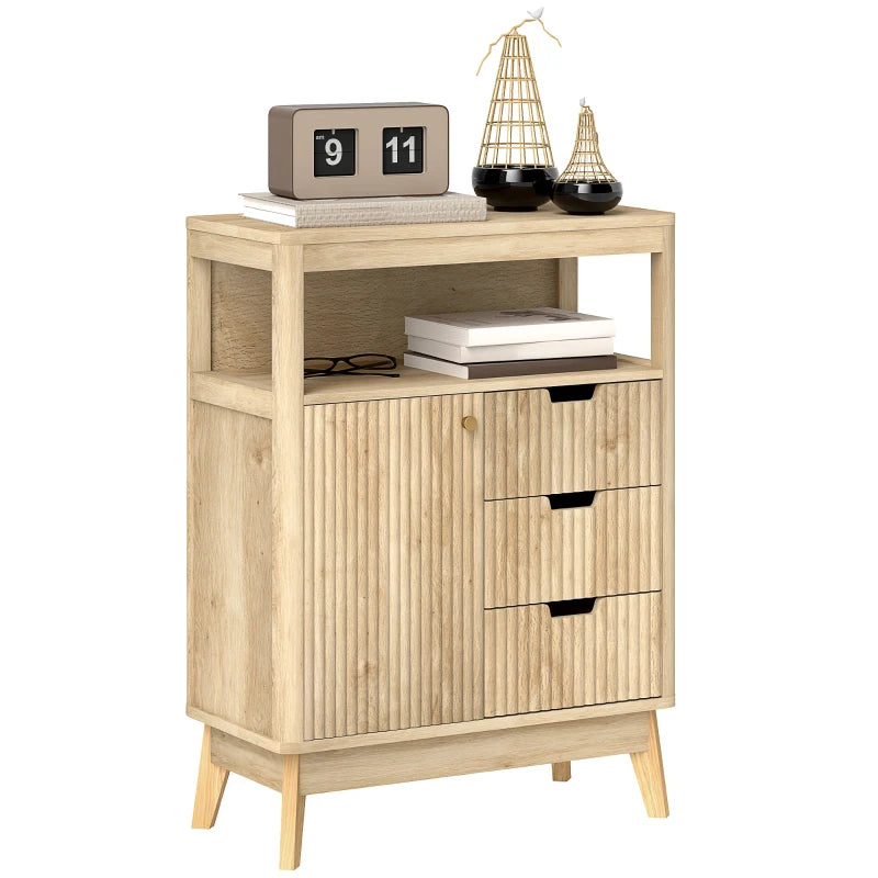 Natural Finish Sideboard – Small with Drawers & Adjustable Shelf