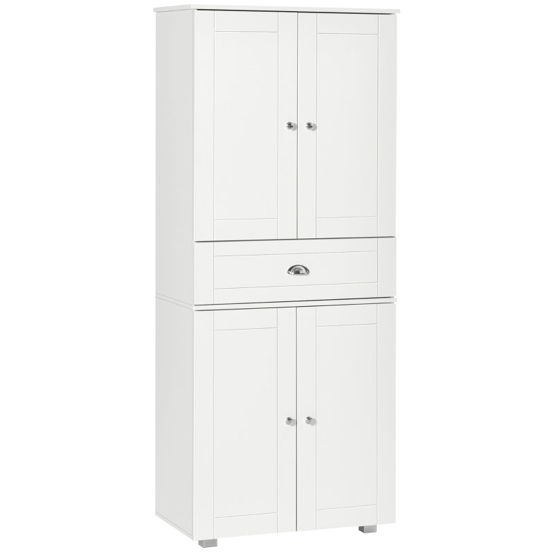 Freestanding Tall Kitchen Cabinet with Drawer & Adjustable Shelves