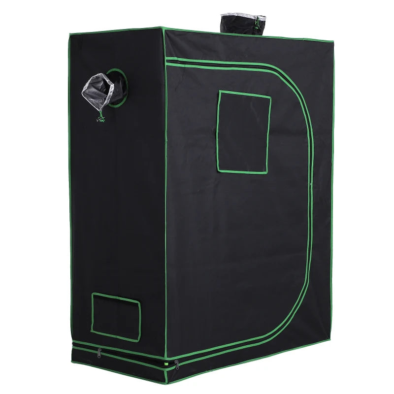 Reflective Mylar Grow Tent with Adjustable Vents & Floor Tray Indoor Hydroponic, 120x60x150cm