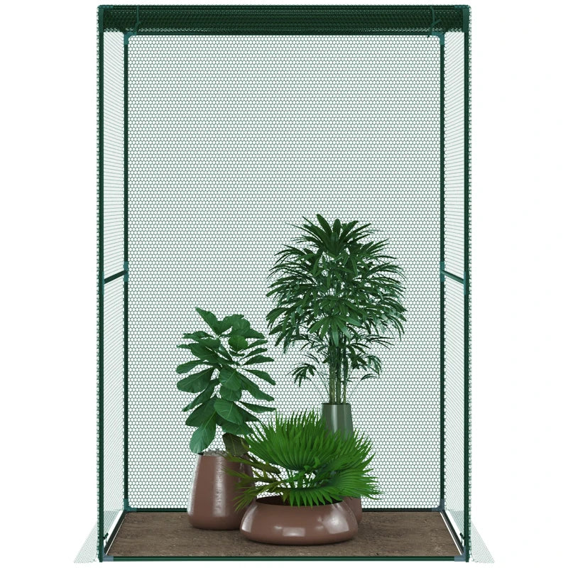 Compact Plant Cage with Protective Netting, Durable Garden Support, Green, 120x120cm