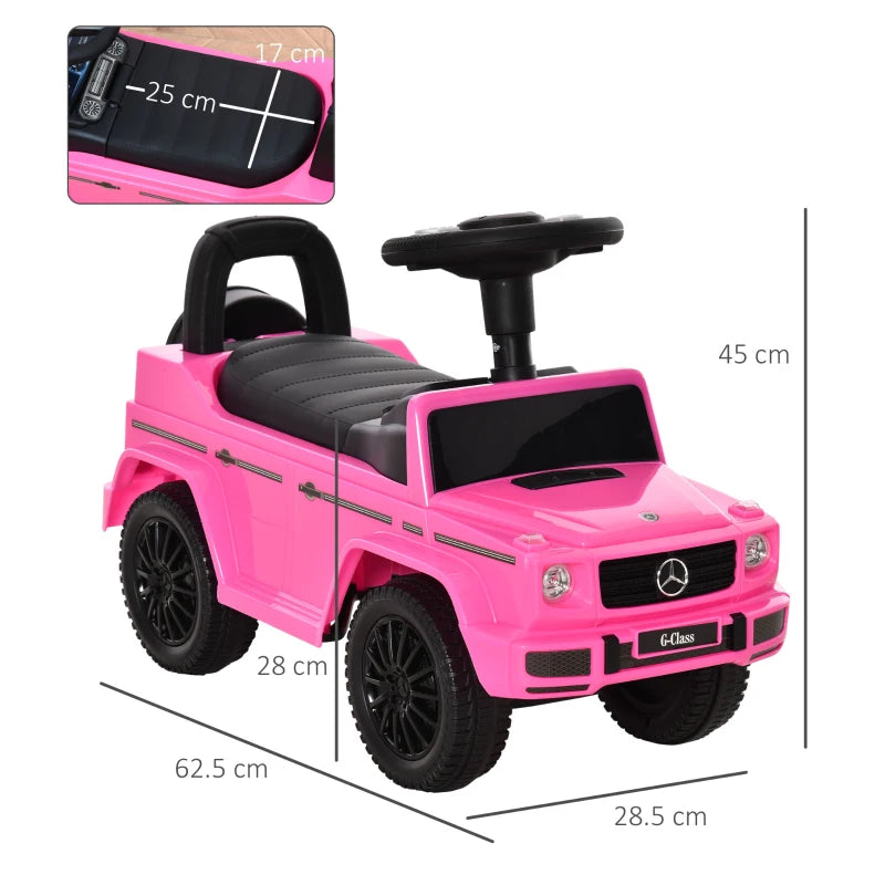 Toddler 3-in-1 Foot to Floor Ride-On Car – Push Handle, G350 Inspired, Pink, 12-36 Months