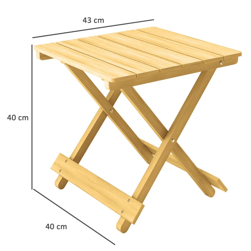 Durable Foldable Wooden Coffee Table for Outdoor Garden and Patio Use