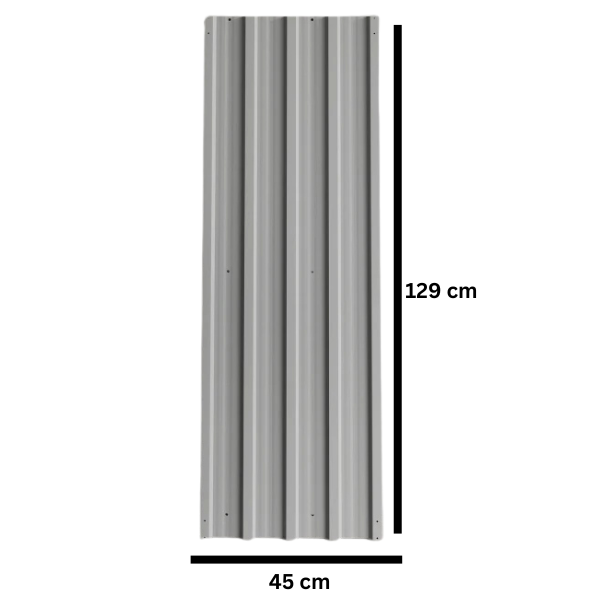 Light Grey Corrugated Steel Roof Sheet Set, 12 Panels for Outdoor Building Projects