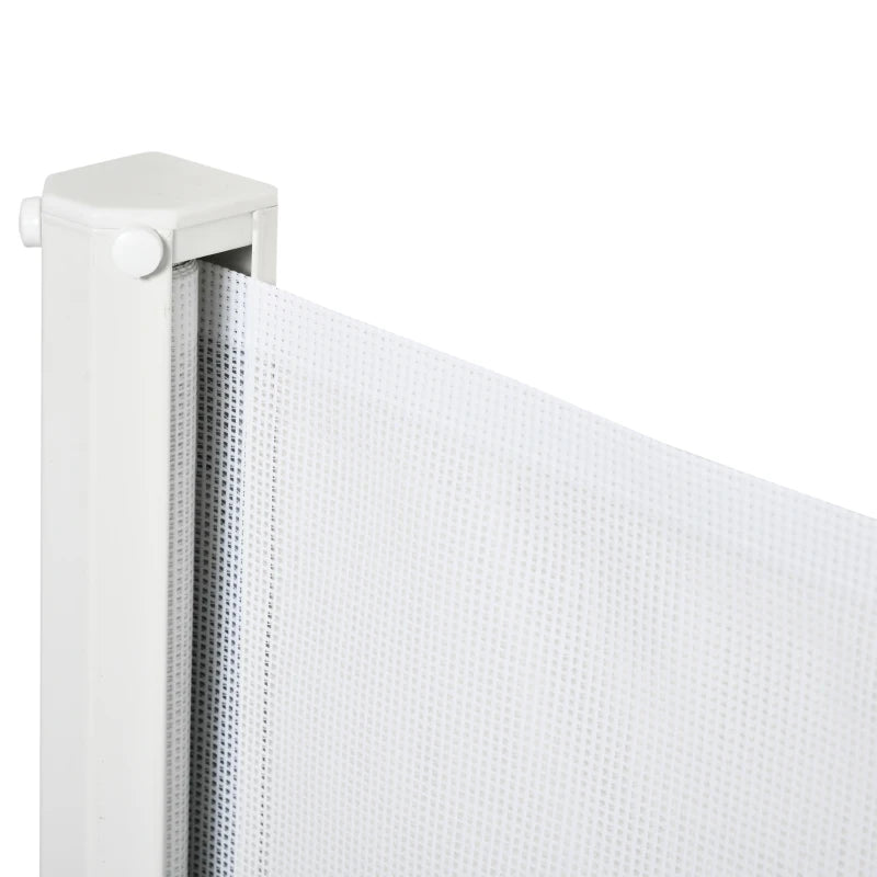 Pet Stair Gate – Retractable Dog Barrier for Doorways, White