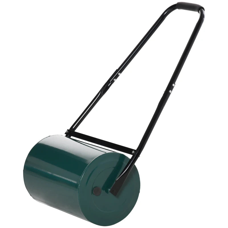 Heavy Duty Garden Steel Lawn Roller Drum for Water or Sand Filling, Dark Green, 30 L, Φ30cm
