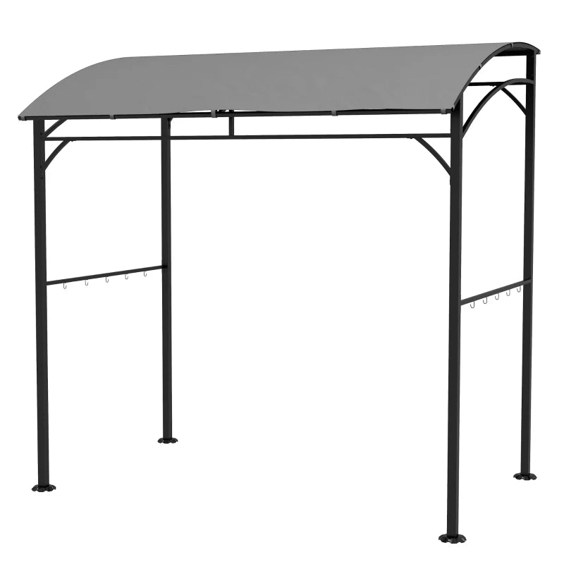Durable BBQ Grill Gazebo Tent with Curved Canopy and Hooks for Outdoor Cooking 2.2x1.5M