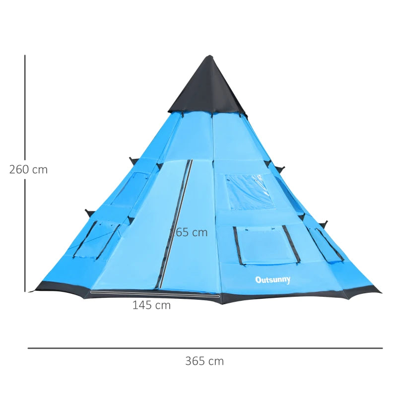 6-Man Tipi Tent – Easy Setup & Carry Bag Included