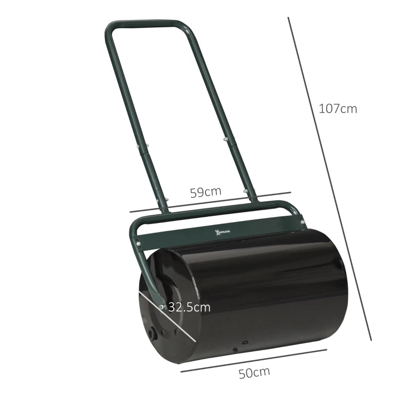 Durable Steel Lawn Roller for Smooth and Even Lawn Maintenance – Dark Green, 38L